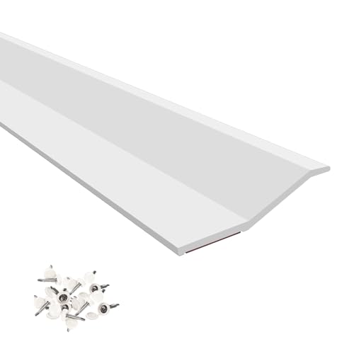 Elvone Garage Door Seal Top and Sides,40 FT Universal TPE Weather Stripping Garage Door Trim Seal Weatherproofing Garage Door Seals with Nails and Lids in White