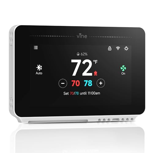 vine Programmable Thermostat for House with 4.3