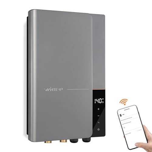 WINTEMP Tankless Water Heater Electric 27KW 240V, Suitable for Whole - House Hot Water Supply, Self - Regulating On - Demand Hot Water Wigital Temperature Display WIFI Control WN27