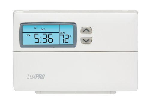Lux Pro PSP511LC-010 Programmable 5-2 Day Thermostat, 1 Heat, 1 Cool, with Back Light, Horizontal Orientation, Batteries Included