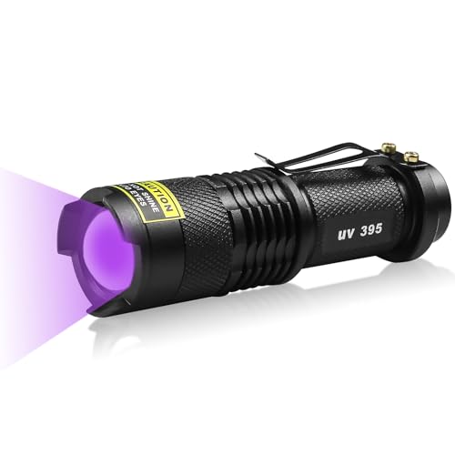 EOWCO 395nm UV Flashlight, Mini Ultraviolet Blacklight Detector for Dry Dog Urine, Pet Stains, Small LED Black Light Torch for UV Glue Curing, AC Leak Detection & Scorpions Finder