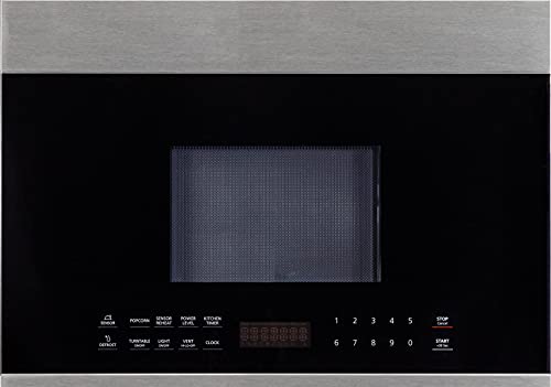 FORTÉ F2413MV5SS Stainless Steel Over the Range Microwave Oven with Child Lock and Auto Cooker, Built in Microwave Saves Kitchen Countertop Space, 1000 Cooking Watt, 300 CFM Vent Fan, 10 Power Levels