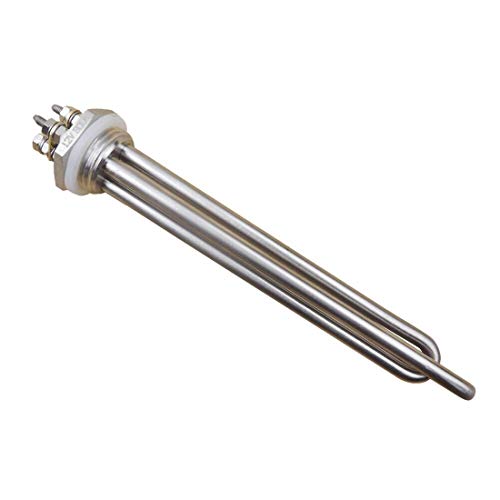 DERNORD 12V 300W Immersion Heater Submersible Water Heater Element Stainless Steel Heating Element with 1 Inch NPSM Fitting Double U Type