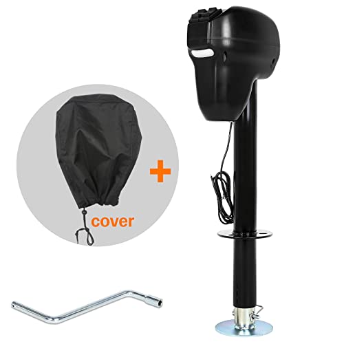 Weize 5000 Lb Power Tongue Jack, Heavy Duty Electric Trailer Jack with 600D Polyester Protective Cover, 29-1/2