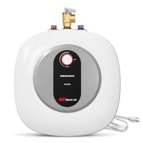 MIZUDO Electric Mini Tank Water Heater - 4.0 Gallon Point of Use Instant Hot Water Heater 120V 1440W, Under Sink, Wall or Floor Mounted, Easy to Install