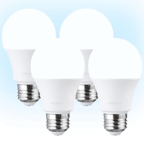 TORCHSTAR Universal Garage Door Opener LED Light Bulb, 100W Eqv. 1700lm Ultra-Bright UL FCC Listed A19 Bulbs, Minimize Interference for Outdoor Wall Lamp, 15W, E26 Base, 5000K Daylight, Pack of 4