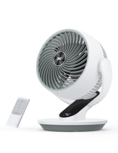Dreo Oscillating Fan for Bedroom, 13 Inch Quiet Table Fans for Home Whole Room, 70ft Powerful Airflow, Desk Air Circulator Fan with Remote, 120° Adjustable Tilt, 4 Speeds, 8H Timer, for Office Desktop
