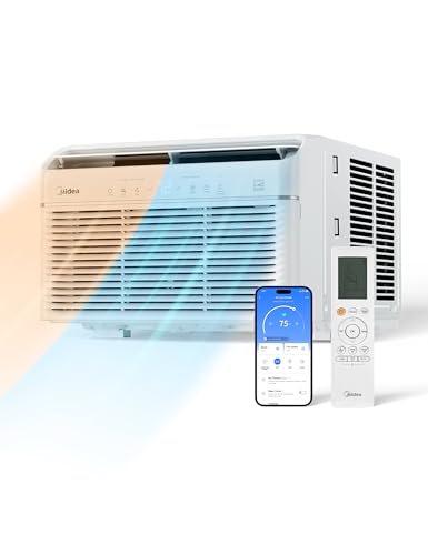 Midea 12000 BTU Smart Inverter Air Conditioner Window Unit with Heat and Dehumidifier – Cools up to 550 Sq. Ft., Energy Star Rated, Quiet Operation, Electronic Controls, Remote Control, White