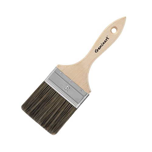 Double Thick Chip Paint Brush, 3 inches Stain Brushes for Painting Walls and Fence Staining, Wooden Handle Masonry Paintbrush for Varnish, Paste and Gesso