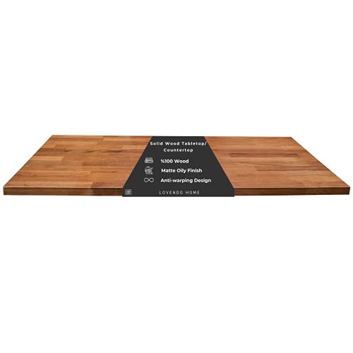 Lovendo | Handmade | Solid Wood Table Top | Butcher Block Counter Top | 60‘‘ x 23.6 ‘‘ inch | Thickness 1.18'' | Matte Finish