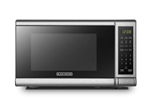 BLACK+DECKER EM720CB7 Digital Microwave Oven with Turntable Push-Button Door, Child ...