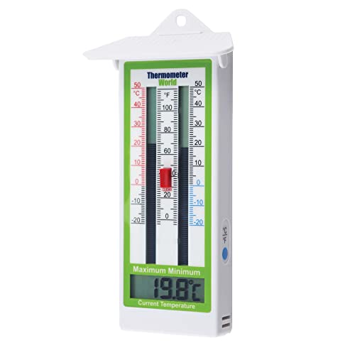 Digital Max Min Greenhouse Thermometer Classic Design Max Min Thermometer for Use in The Garden Greenhouse or Home Easily Wall Mounted Greenhouse Temperature Monitor