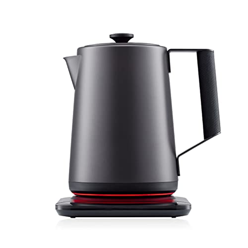SAKI Luna 1.75L Electric Kettle - Plastic-Free & All Stainless Steel, Ultra-Fast 1500W Boil, Precise Temp Control & Live Display, 7 Temperature Presets, Non-Slip Handle, Mute Function - Space Gray