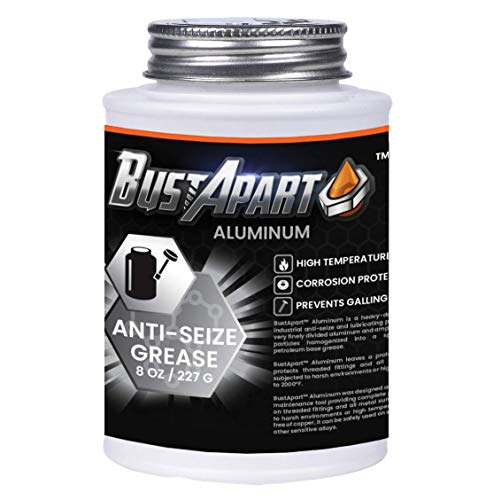 Aluminum Anti Seize Lubricant | Aluminum Grease | Brake Grease Pins & Cams | Spark Plugs | Thread Compound | Bolt & Screw Lube | High Temp | Automotive | Never Seize Paste | 8 Oz Brushtop | Bustapart