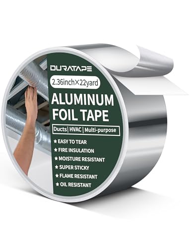 Aluminum Foil Tape,2.36 inch x 22 Yards (3.9 mil), Duct Tape, Heat Resistant, Insulation Tape for HVAC, Metal Repair, Heavy Duty Tape for Ductwork, Dryer Vent (2.36 inch x 22 Yard)
