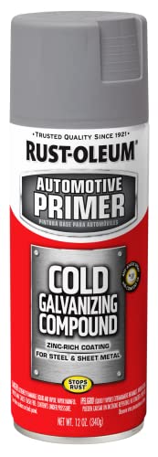 Rust-Oleum 249324 Automotive Cold Galvanizing Compound Spray Paint, 12 oz, Gray, 0.5 Liters