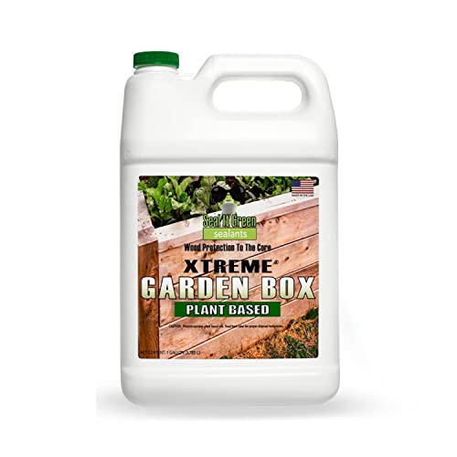 Garden Box Sealer | FDA Food Contact Safe Plant-Based Wood Sealant for Raised Beds, Planters & Pet Houses. Protects All Wood Types from Water & Weather Damage | Eco-Friendly Sustainable Solution