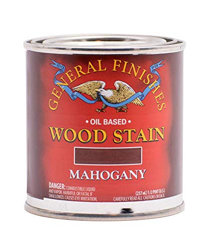General Finishes Oil Based Penetrating Wood Stain, 1/2 Pint, Mahogany