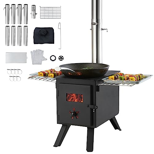 VEVOR Camping Wood Stove Alloy Steel Camping Tent Stove, Portable ...
