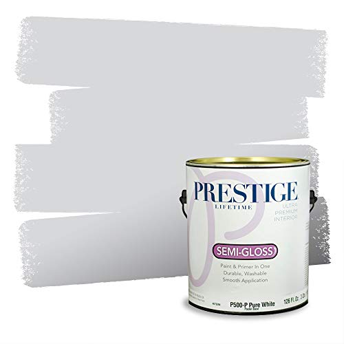 PRESTIGE Paints Interior Paint and Primer In One, 1-Gallon, Semi-Gloss, Comparable Match of Behr* Gray Shimmer*
