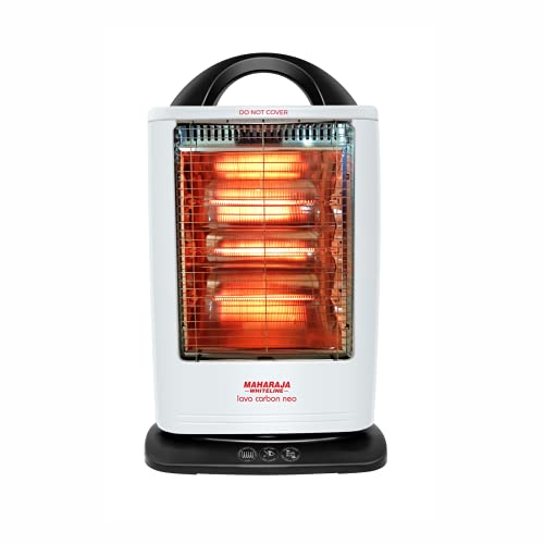 Maharaja Whiteline Lava Carbon Neo 1200 Watts Room Heater| Superior Carbon Road Technology | Healthy Heating | Low Glare | (Black, White)