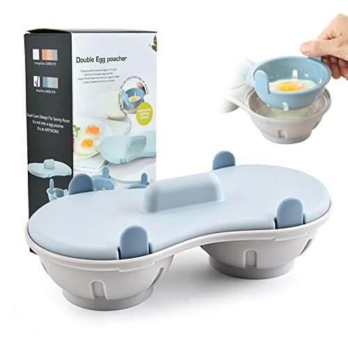 Egg Poacher Microwave Egg Cooker, 2 Cavity Edible Silicone Double ...