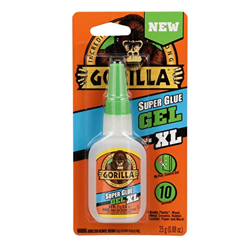 Gorilla Super Glue Gel XL, 25 Gram, Clear, (Pack of ...