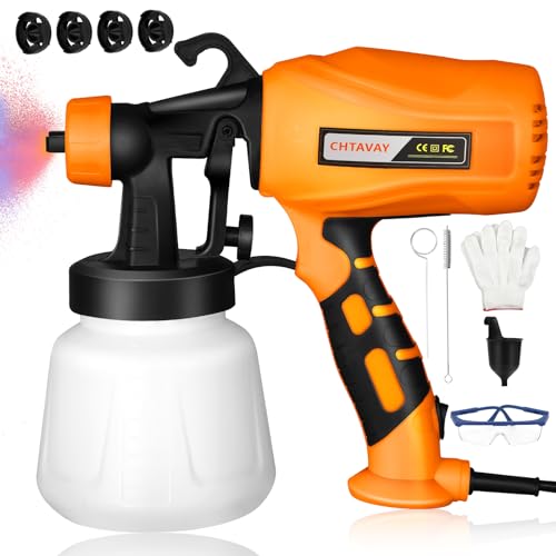 Paint Sprayers for Home Interior,Paint Sprayer,700w Hvlp Spray Gun,Electric Paint Sprayer with 4 Nozzles,3 Patterns,Easy to Clean, for Furniture, Cabinets, Fences, Walls, Doors, Garden Chairs