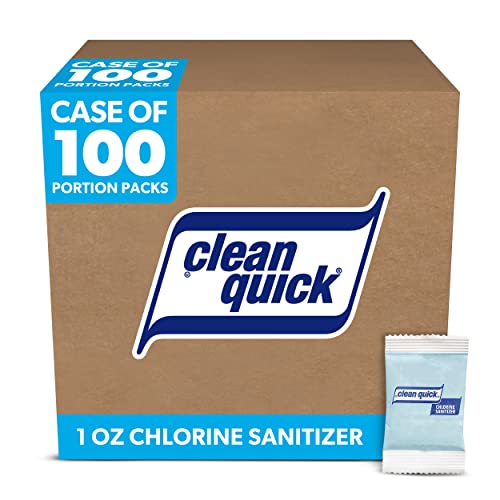P&G PROFESSIONAL - 84959153 P&G Professional Bulk Dish Chlorine Non-Rinse Restaurant Sanitizer by Clean Quick Professional, for use in Commercial Kitchens on Food-Processing Equipment/Utensils or as Sanitizer for Glass, Dishes, and Silverware, 1 oz. Packets (Case of 100) - 10037000025846