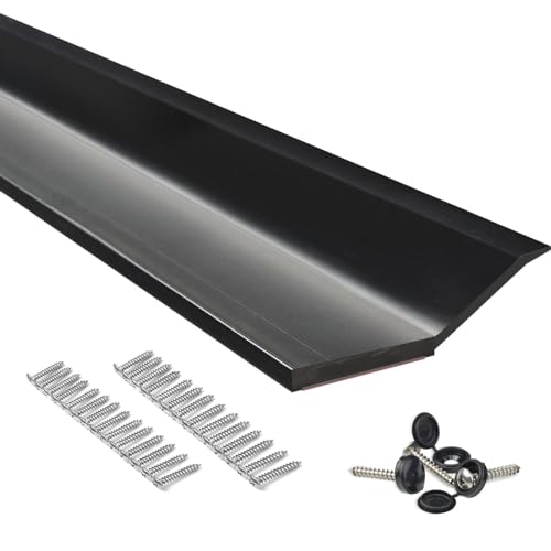 FOSLUOC Garage Door Seal Top and Sides Seal Strip Black 34.4FT Rubber Weather Stripping Replacement Soft and Hard Composite, Weatherproofing Universal Sealing Professional.