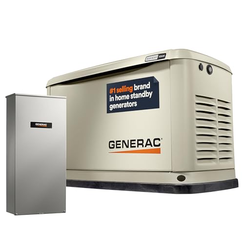 Generac 7172 10kW Air Cooled Guardian Series Home Standby Generator with 100-Amp Transfer Switch - Comprehensive Protection - Smart Controls - Versatile Power - Wi-Fi Connectivity - Real-Time Updates