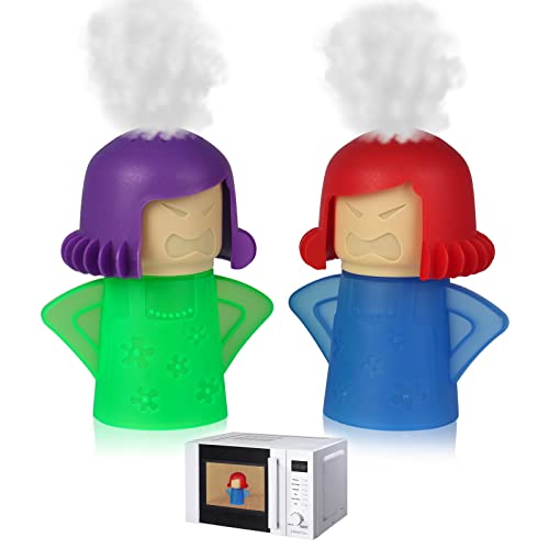 Spardar Angry Mama Microwave Oven Steam Cleaner, 2 Pack Microwave Cleaner for Kitchens, The Fun and Easy Way to Cleaning work with Amazing Results
