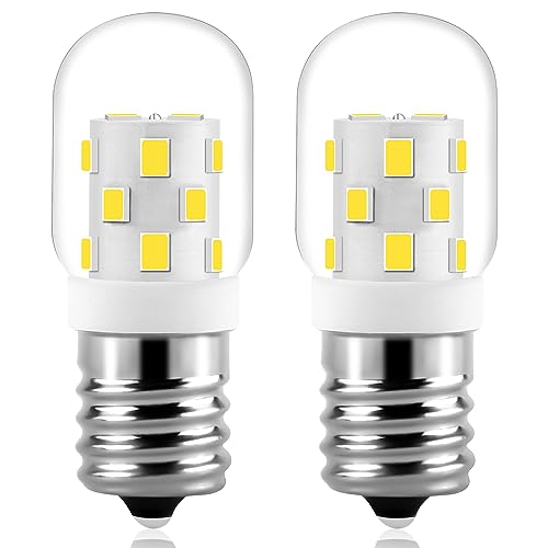AMI PARTS E17 LED Light Bulb 3W 380LM 6000K Daylight White, 8206232A 40 Watt Appliance Bulb Incandescent Equivalent,for Microwave Light Bulbs Under Hood Refrigerators Oven (2 Packs Cool White)