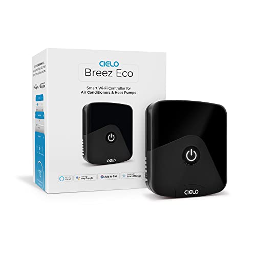 Cielo Breez Eco Smart AC Controller for Mini Split, Window, Portable ACS | WiFi, Alexa, Google, Siri Shortcuts, SmartThings, IFTTT, Free App, NO Subscriptions | Schedules, Geofencing, Comfy (Black)