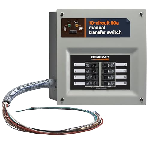 Generac 9854 HomeLink 50-Amp Indoor Pre-Wired Manual Transfer Switch Kit: ...