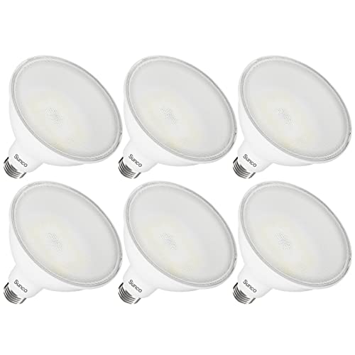 Sunco Lighting 6 Pack 2800 Lumens Outdoor Led Flood Light Waterproof PAR38 LED Bulb Dimmable, 20W=250W, 5000K Daylight, E26 Base, UL Listed