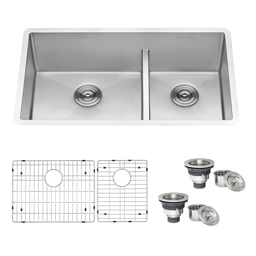 Ruvati 28-inch Low-Divide Undermount Tight Radius 60/40 Double Bowl 16 Gauge Stainless Steel Kitchen Sink - RVH7255
