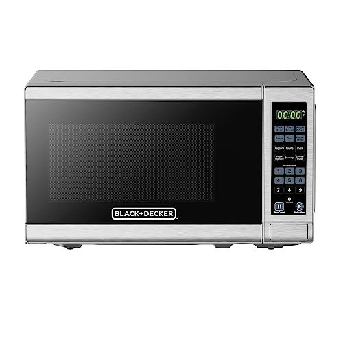 BLACK+DECKER Compact Countertop 0.7 Cu. Ft. 700-Watt Digital Microwave Oven, ...