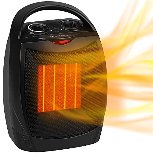 GiveBest Portable Electric Space Heater, 1500W/750W Ceramic Heater with Thermostat, ...