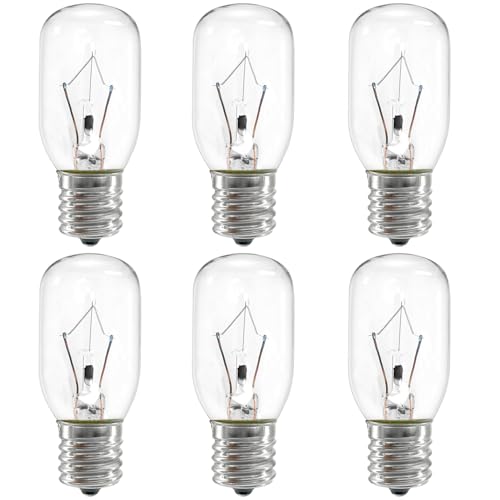 ZwwYvv 8206232A Bulb, Light Bulb for Under Range Hood Appliance Refrigerator,40W 125V E17 Intermediate Base Under Hood Microwave Bulb Fit for Whirlpool Microwave, Dimmable,Warm White,6-Pack