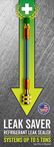 Leak Saver Direct Inject AC Refrigerant Leak Sealant - for Most HVAC Systems Up to 5 Tons - Professional AC Leak Sealer - AC Stop Leak Updated 2023 Formula - Works with All Systems & Refrigerants