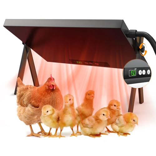 Chicken Coop Heater - 150W Radiant Heat Panel with Adjustable Stand, Energy Efficient Design Chicken Warmer with Adjustable Temperature & Angle for Inside, Pet, Animal, Poultry Brooder