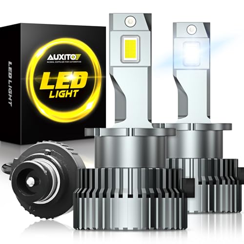 AUXITO D2S D2R LED Bulbs, 24000Lumens 120W 6000K White 500% Brightness, High and Low Beam Xenon HID Replacement Lights, Plug and Play Fog Light Bulbs, Pack of 2