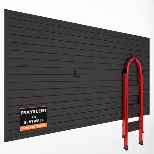 Slat Wall Paneling Garage Slat Wall Storage Systems, Slatwall Panels 4x8 ft Peg Board Tool Organization, PVC Wall Panels Pegboard Wall Organizer Black Slatwall Garage Storage Organization Products