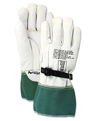 MAGID Leather Lineman Electrical Protector Work Gloves, 1 Pair, Size ...