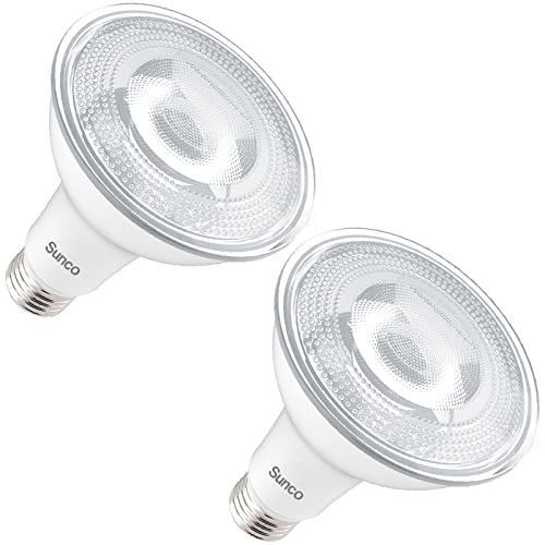 Sunco Lighting - 2 Pack Dusk to Dawn Light Bulbs Flood Light Outdoor PAR30 LED Photocell Sensor 11W=75W, 5000K Daylight, 850 LM, IP65 Waterproof, Light Sensing Auto On/Off Security Porch Light, UL