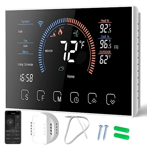 Creawonlas WiFi Thermostat for Home Heat Pump Suitable for Air ...