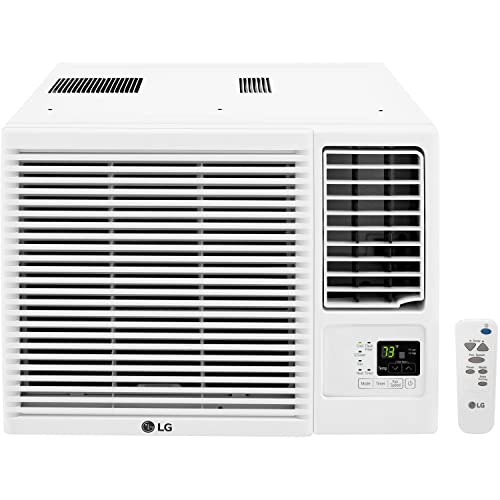 LG 18,000 BTU Window Air Conditioner with Heat, 230/208V, Cools 1,000 Sq.Ft. for Bedroom, Living Room, Basement, Apartment, with Remote, 2 Speeds, 24-Hour Timer, White