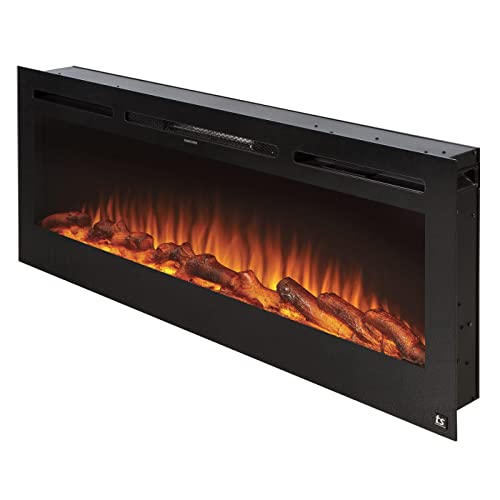 Touchstone Smart Electric Fireplace-The Sideline 50 Inch Wide-in Wall Recessed-30 ...