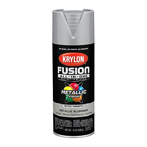 Krylon K02766007 Fusion All-In-One Spray Paint for Indoor/Outdoor Use, Metallic Aluminum Silver, 12 Ounce (Pack of 1)
